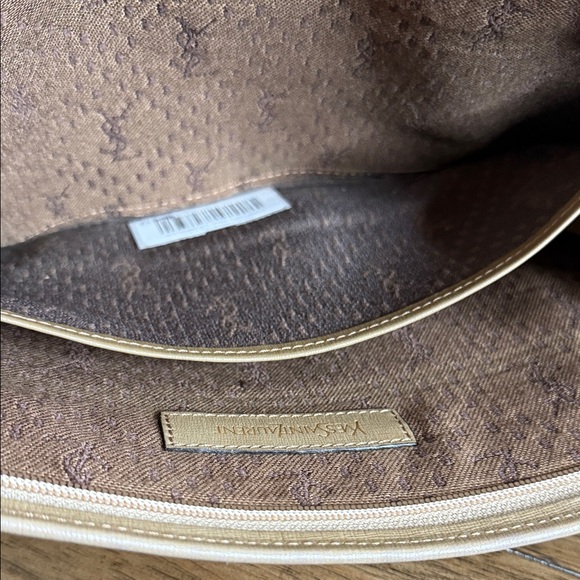 Yves Saint Laurent Gold and Tan Clutch - Picture 7 of 8
